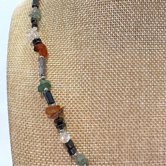 Multi-Color Genuine Gemstone Necklace & Bracelet Set, convertible - Picture 11 of 14